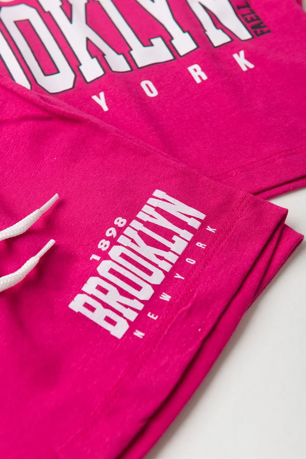 Conjunto Cropped Infantil Verão Feminino Brooklyn Faella - Pink - Imagem 4