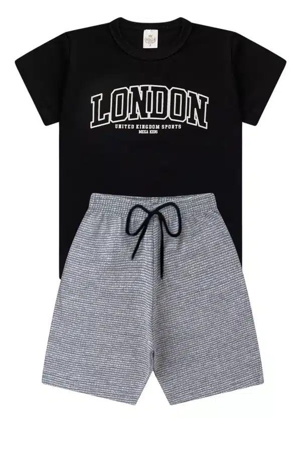 Conjunto Infantil Verão Masculino London - Preto - Imagem 4