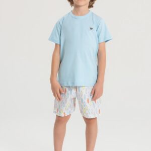 Conjunto Infantil Verão Masculino Plaquinha - Azul